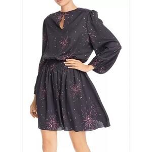 NWOT Joie Ramia Dress Smocked Long Sleeve Fireworks New Years M